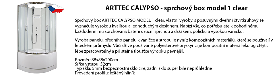 ARTTEC CALYPSO - sprchový box model 1 clear